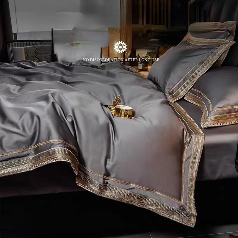 Постельное белье класса А из чистого хлопка, четыре предмета, хлопковый светильник, Роскошный хлопок с плотностью 200 ниток, вышитый пододеяльник, простыня на подкладке
