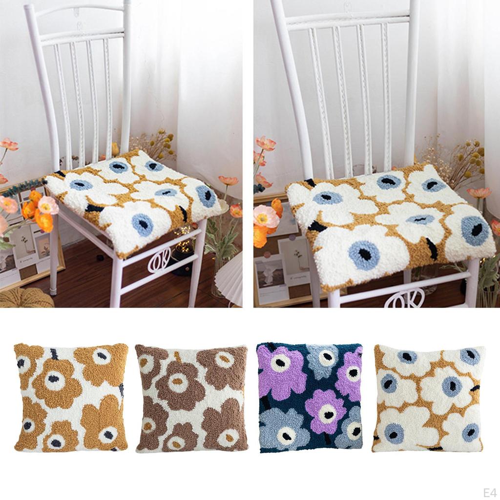 16x16 '' Punch Embroidery with Pattern, Yarns, Making Tools for Rug Pillowcase W/