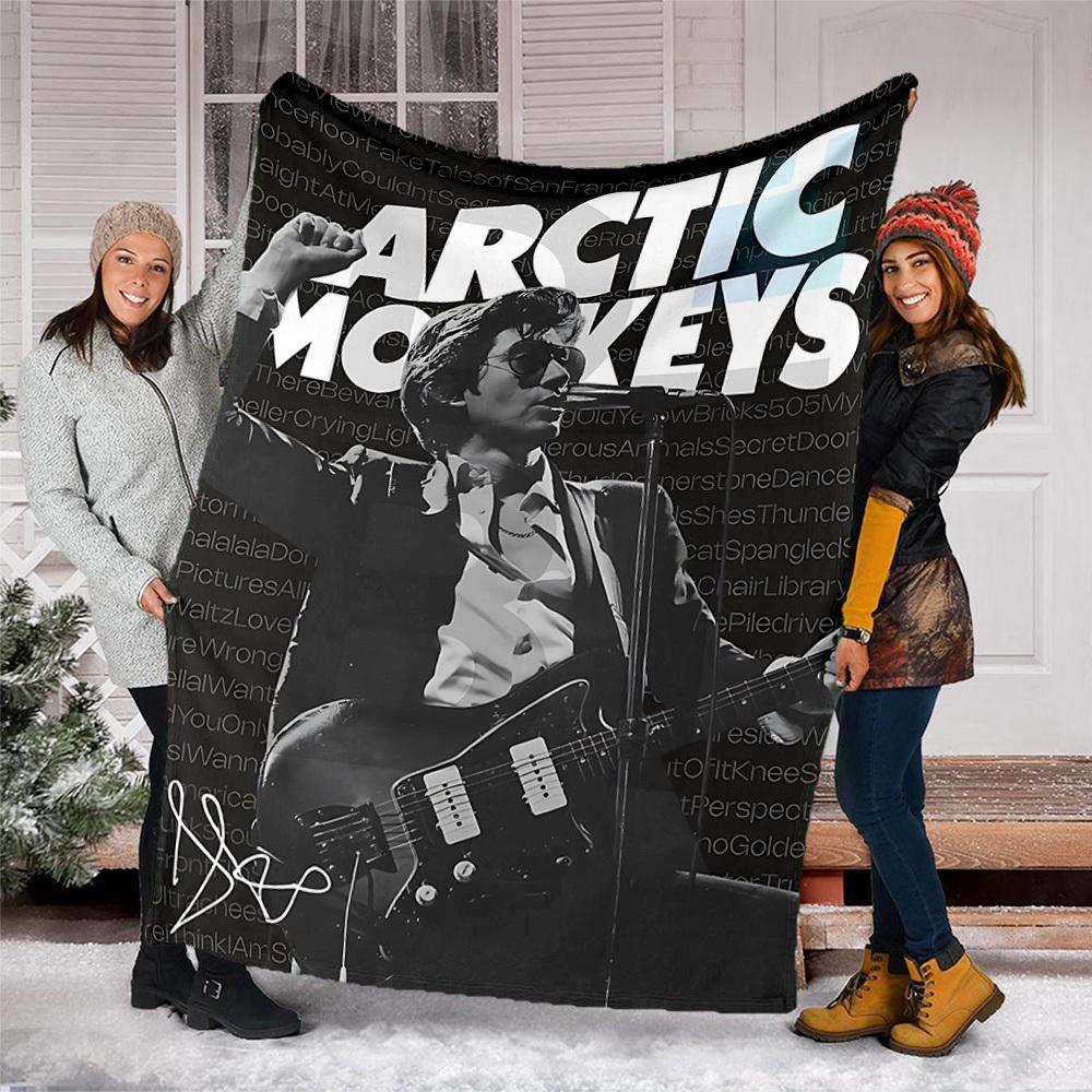 1 шт. Постер гитариста Arctic Monkeys, Фланелевое одеяло для улицы, Уютное и теплое, Мягкое, Игривый дизайн, Для сна, Кемпинга,