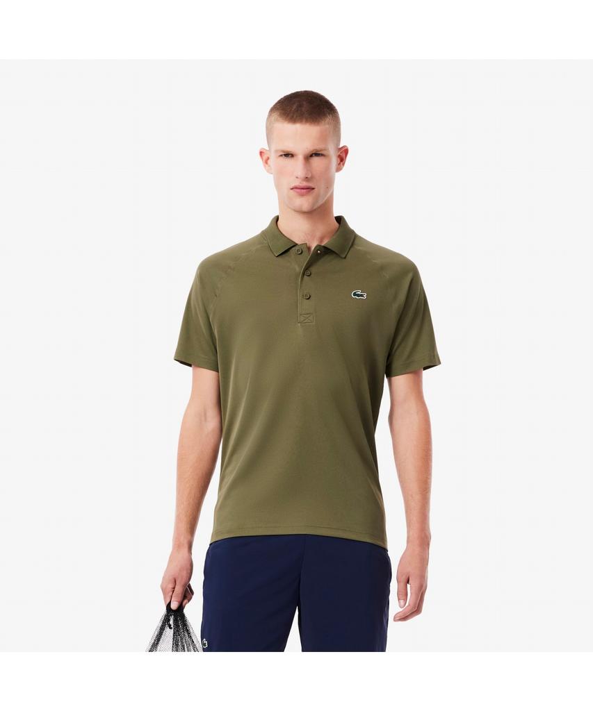 Мужская тренировочная футболка-поло Lacoste с регланом и коротким рукавом Dh3201-55N E9F