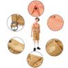 Boys Oktoberfest Costume Set Cotton Plaid Shirt Suspender Pants Halloween Festival Performance