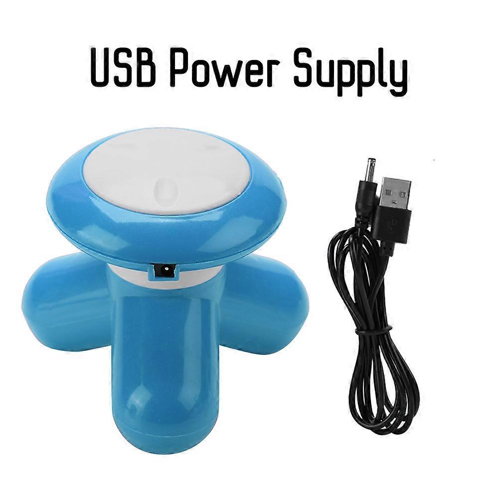 Мини USB Электрический Ручной Вибрационный Массажер Волна Шея Все Тело Массаж (синий)