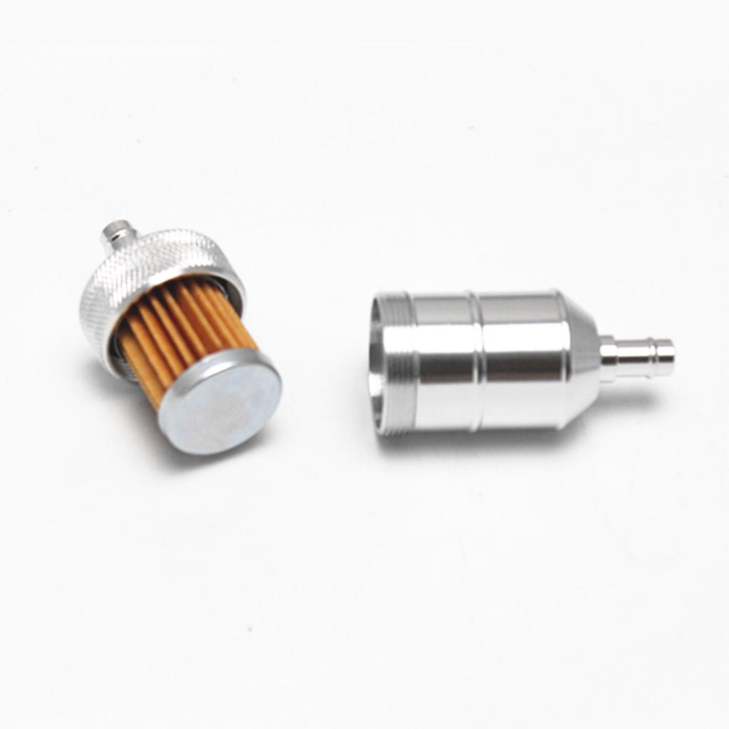 8mm 5/16" Aluminium Inline Fuel Petrol Diesels Filter Universal Silver