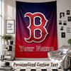 Wall Hanging Tapestry With Custom Name & Text, Boston Red Sox Decorative Tapestry For Bedroom