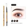 Маленький золотой карандаш для бровей с двойной головкой, треугольный натуральный трехмерный водонепроницаемый и устойчивый к поту карандаш для бровей, стойкий женский макияж