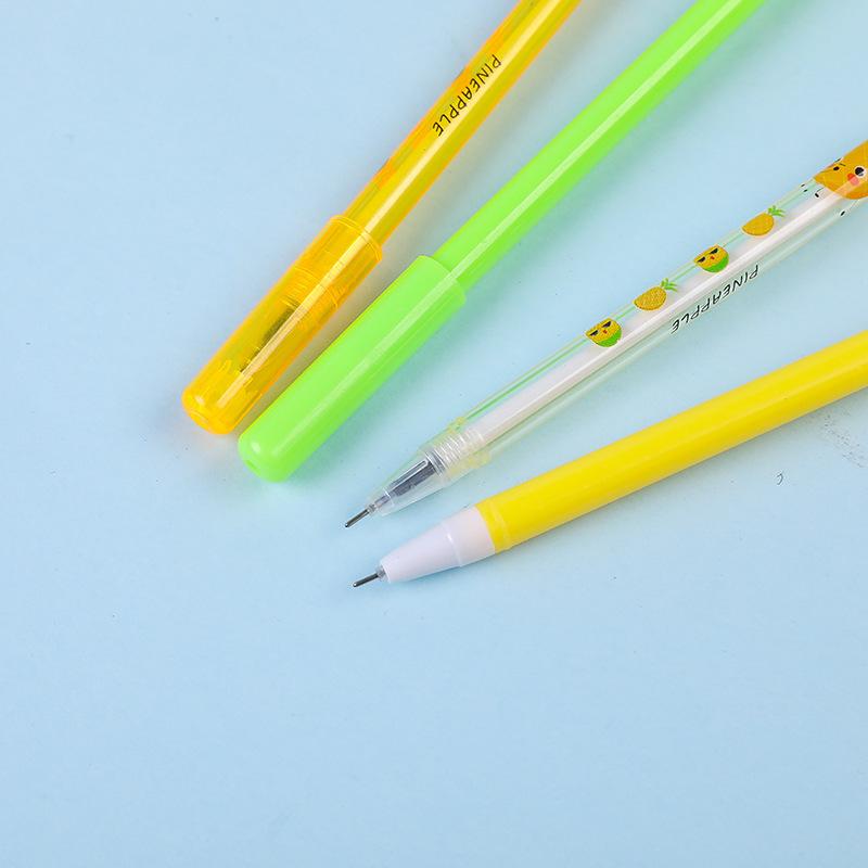 Возвращение в школу, 10 шт., 0,5 мм, креативная ручка с блестками в виде ананаса, нейтральная ручка в форме фрукта, черная ручка для воды, подарок ученику, приз, канцелярские принадлежности