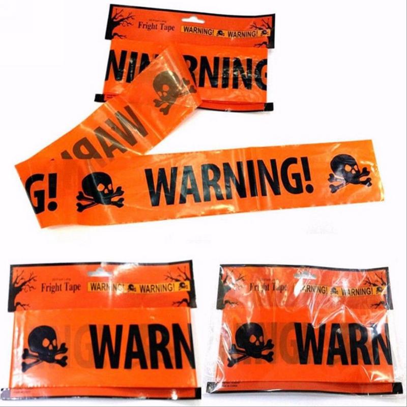 Halloween Warning Tape Signs Window Prop Party Danger Warning Line 600x8cm Decoration Witch Balloons AVE