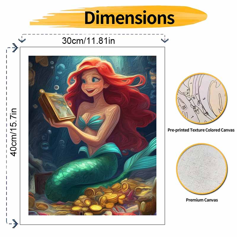 Disney Little Mermaid digital oil painting art kit DIY handmade home decoration gift