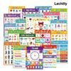Lachilly 20 тем для изучения английского языка Плакат формата А4 для детей Фрукты Цвет Животное Тело Большая карточка Обучение малышей Школьный класс Декор
