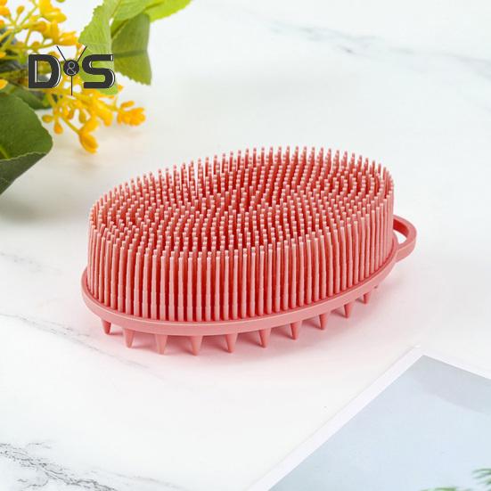 Щетка для ванны 2 в 1, массажная очищающая щетка для тела и головы, силиконовый отшелушивающий скраб для тела с нескользящей ручкой