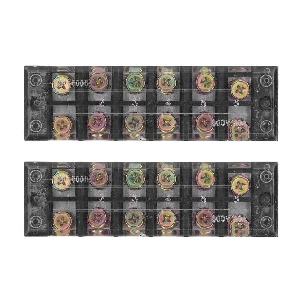 Terminal Strip Dual Row Screw Clamp Wire Terminal Block with Clear Cover for Bridge Lighting 60A