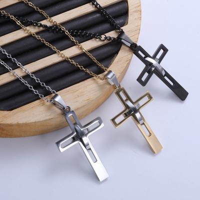 Подвеска-крест на шею, Нержавеющая сталь, Ожерелье для женщин и мужчин, Минимализм, Роскошный стиль, Аксессуары, Цепочка