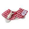 Cute Plush Rabbit Ear Decor Pet Cloak Lattice Pattern Festival Saliva Towel Puppy Kitten Collars Adjustable Pet Scarf