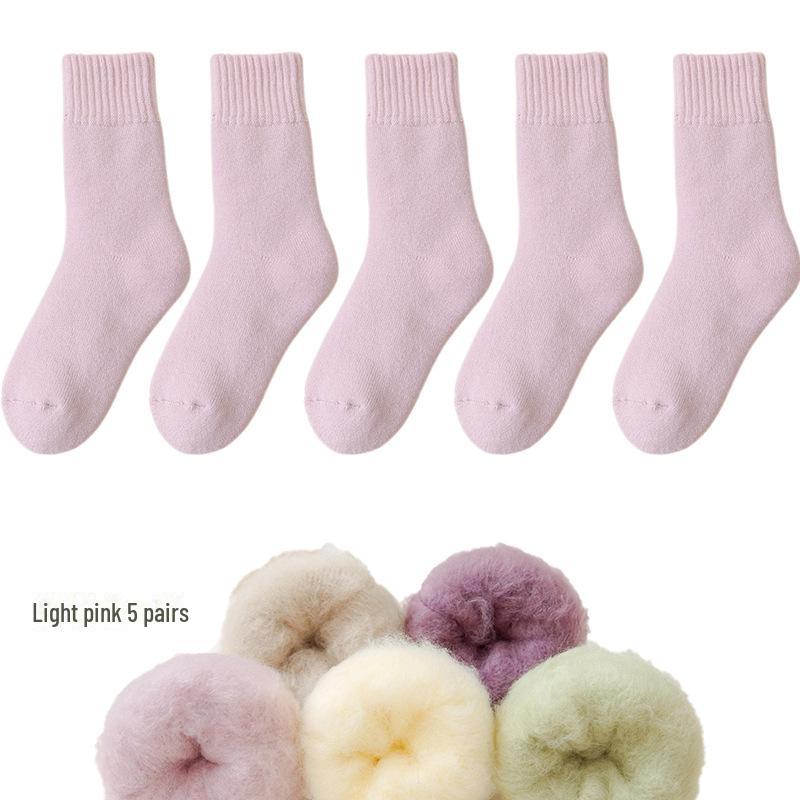 Женские флисовые носки Zhuji средней длины: Плотный, теплый бархат для осени/зимы — идеально подходит для сна и родов