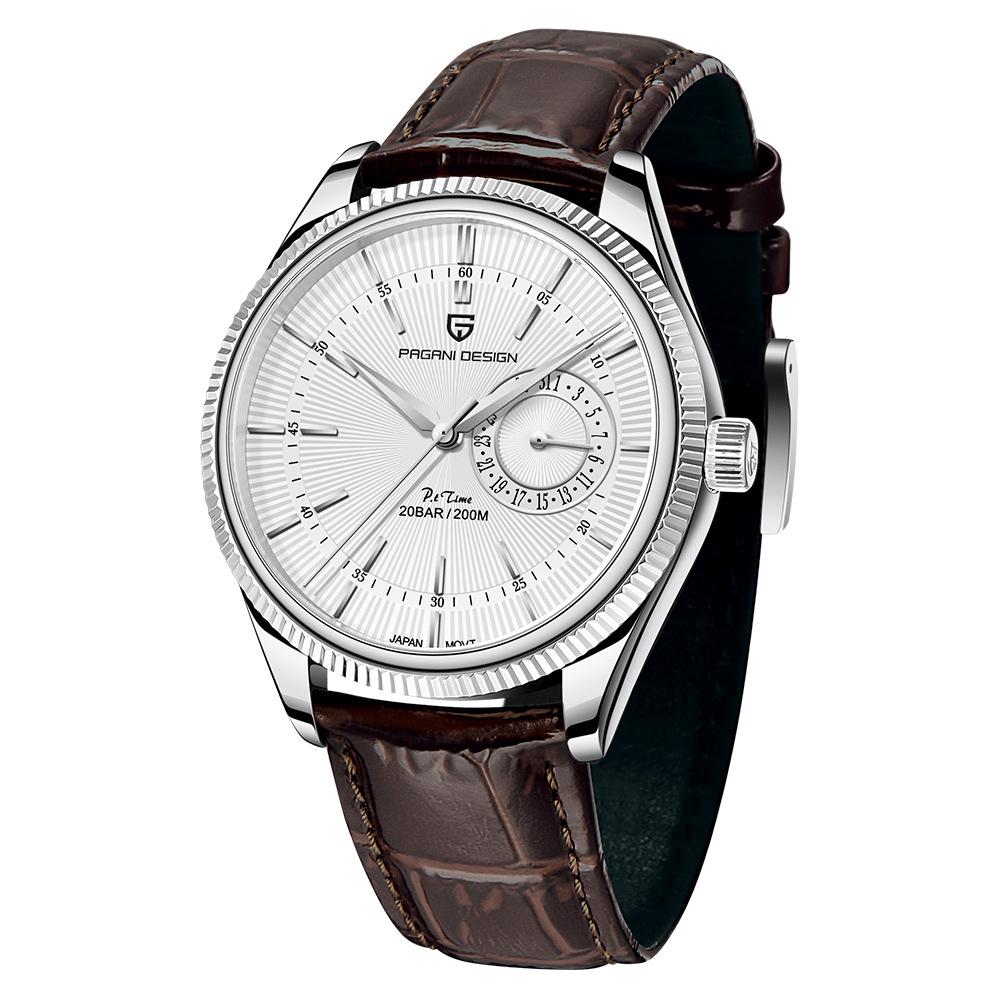 Bojani Paganidesign 1689 Men's Watch with Stainless Steel and Genuine Leather Strap