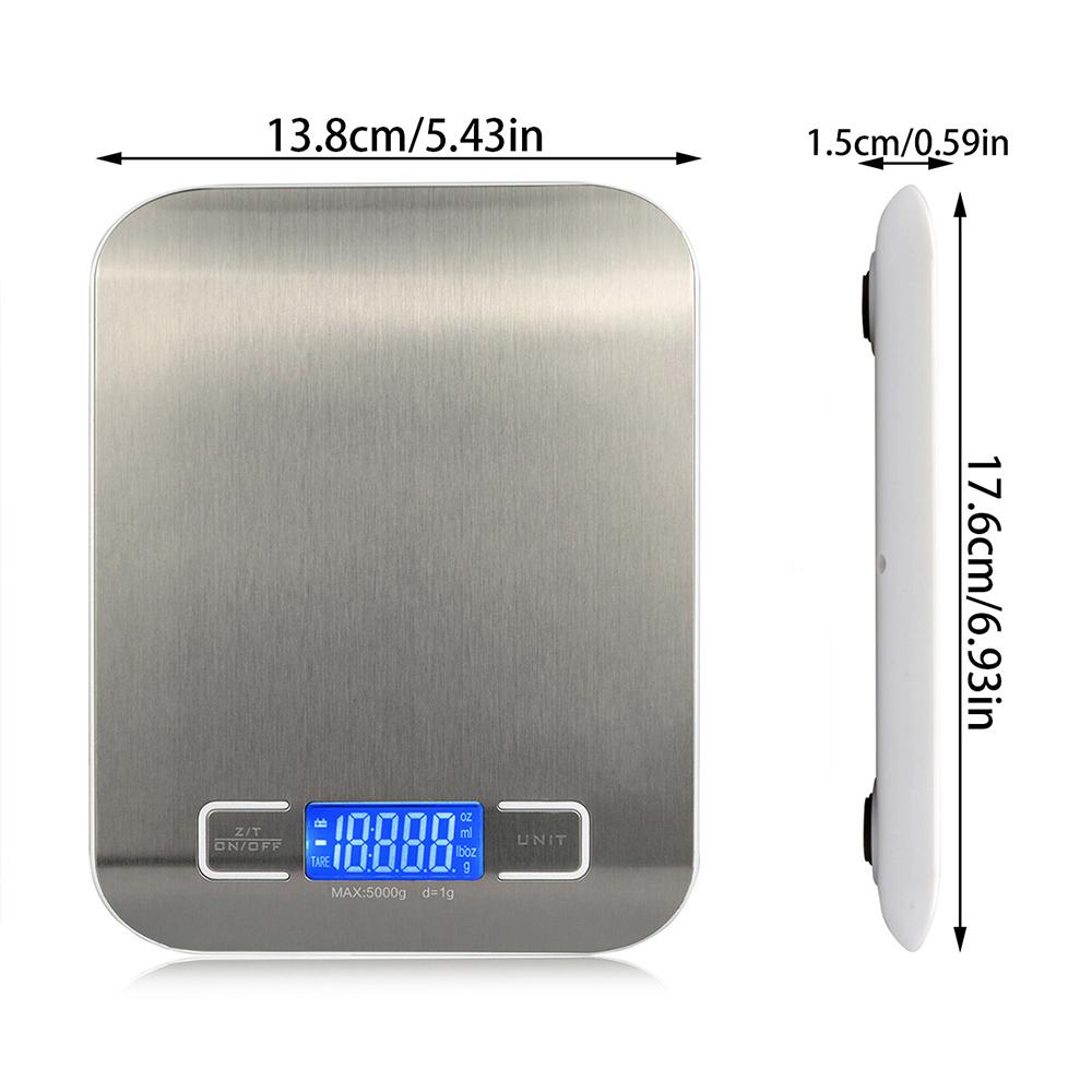 Digital Kitchen Scale Electric Food Scale with oz/g Units for Meal Prep Cooking Baking Replaceable Battery Power