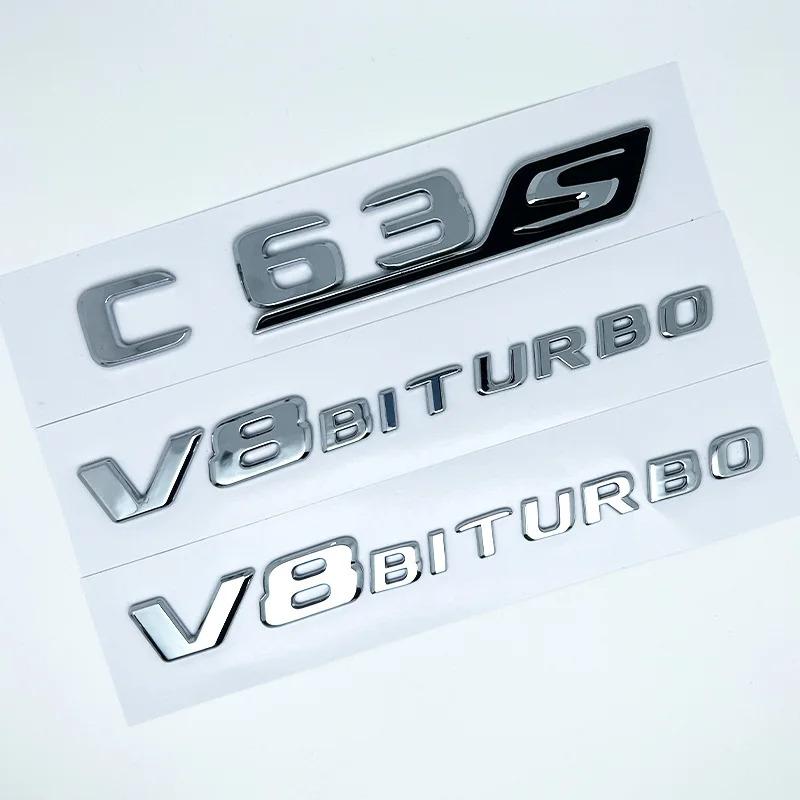 3D Черные Буквы Логотипа C63S Значок V8 BITURBO Наклейка Звезда на Заднюю Часть Автомобиля Эмблема AMG на Багажник Для Mercedes Benz AMG W205 C205 Аксессуары