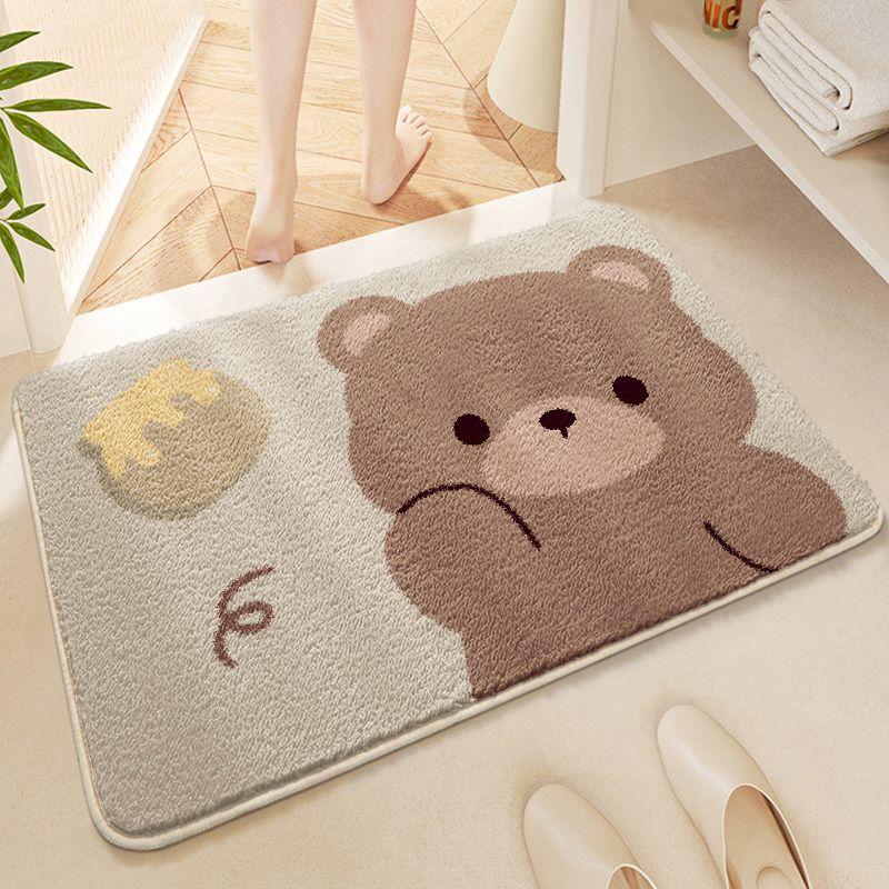 Bathroom Absorbent Floor Mat, Toilet Door Dirt-resistant Non-slip Foot Mat, Bathroom Carpet Cartoon Bedroom Household Floor Mat