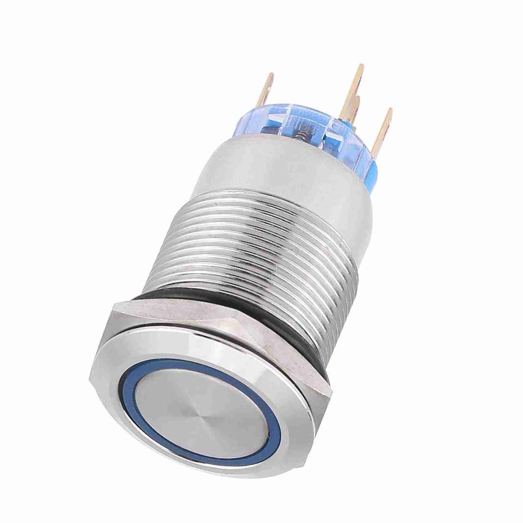 19mm 12-24V Waterproof Stainless Selflocking  ing Push Button   Red LED