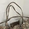 Модная женская сумка с леопардовым узором, сумка через плечо, большая вместительная сумка для покупок, простые холщовые женские сумки
