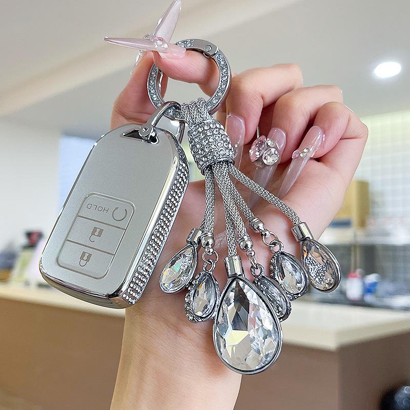 Premium Women's Car Key Case for Honda Accord, Civic, CR-V, Fit, Odyssey, Vezel, Lingpai, and XR-V