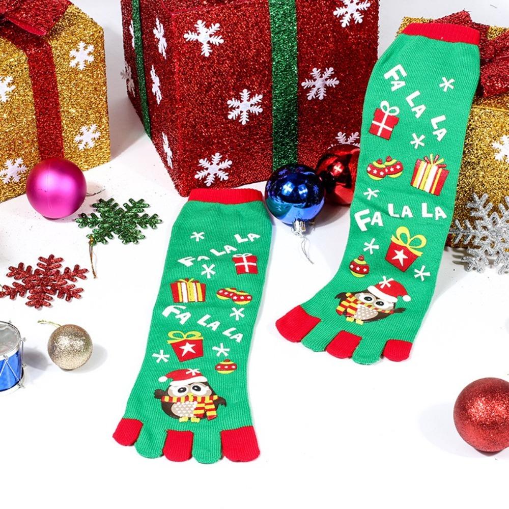 Winter Warm Christmas Toe Socks Cartoon Printed Leg Warmer High Socks Women Boot Sock  Xmas Party
