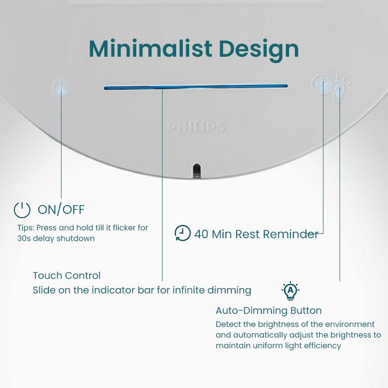Philips LED Lamp Eye Protective Desk Light Smart Sensor, Detect Environment Brightness, Auto-dimming, Maintain Uniform Light Efficency