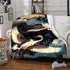 1pc Cranes Clouds Lightweight Flannel Blanket, Comfortable and Warm Blanket, for Office and Camping Sofa Bed, Livingroom061