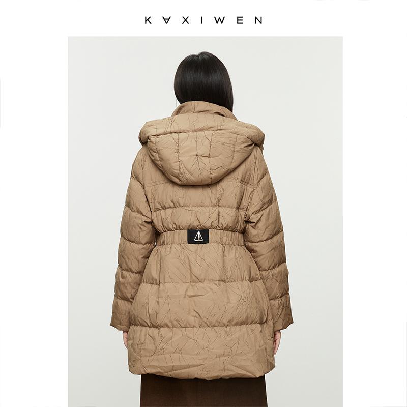 Chic waist down goose down jacket