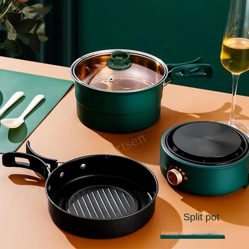 Электрическая кастрюля для готовки, складная, портативная, мультиварка, сплит-тип, рисоварка, сковорода для дома и путешествий, 1,6 л