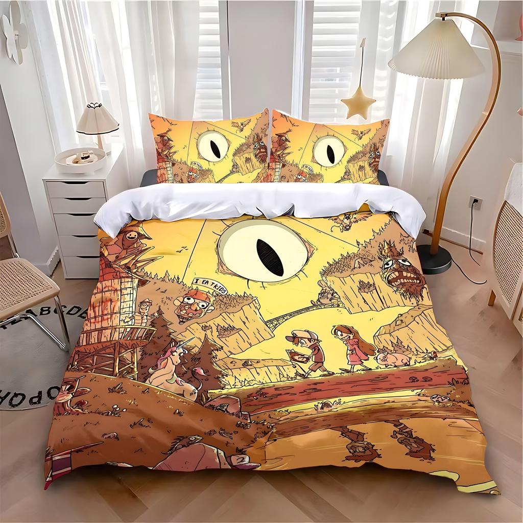 Пододеяльник Наволочка Комплект постельного белья Игра G-Gravities F-Falls Взрослый Мальчик Девочка Украшение Спальни Детский Односпальный Двуспальный Большой Размер