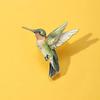 Vintage Bird Badge Pin Animal Bird Metal Pin Cute Hummingbird Enamel Brooch  Female
