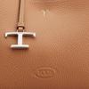 Tods Металлический кулон Съемный регулируемый плечевой ремень Кожаная сумка-тоут Сумка для покупок Сумка через плечо Мини Женские сумки-тоут Коричневый XBWAPAEL000QRI9P13