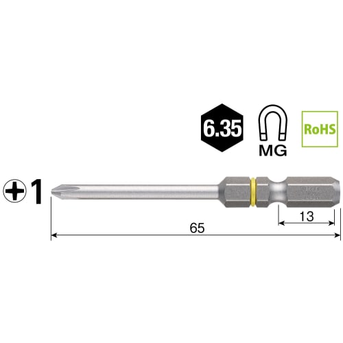 VESSEL 40V Compatible Problem Solving Bit No Shake Stepped Bit +1 X 65 Set of 2 DC161065