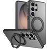 For Samsung Galaxy S26 S25 S24 Ultra S26 Edge Case Shockproof Magnetic Translucent Matte PC Rotatable Metal Ring Holder Cover
