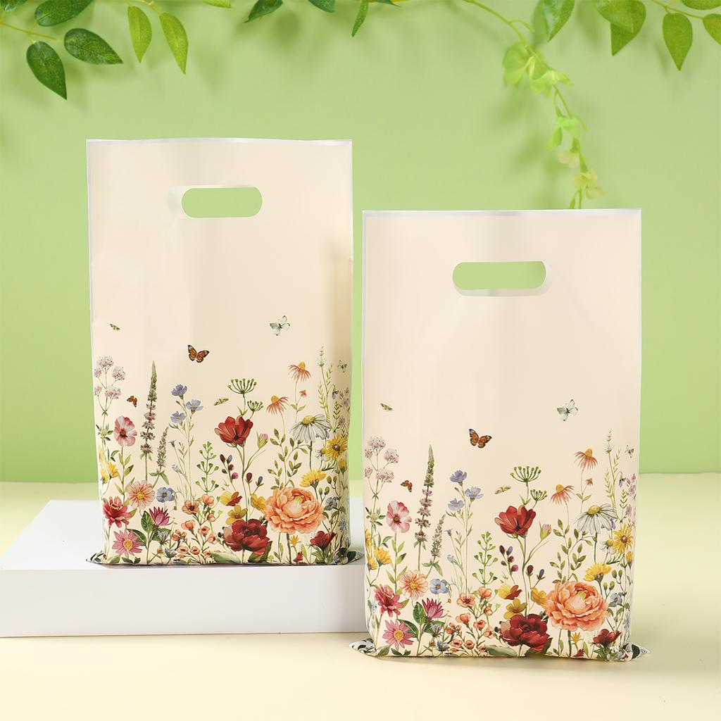 10pcs Wildflower Themed Handbag Candy Bags Spring Birthday Party Gift Packing Bag Birthday Baby Shower Girl Party Supplies