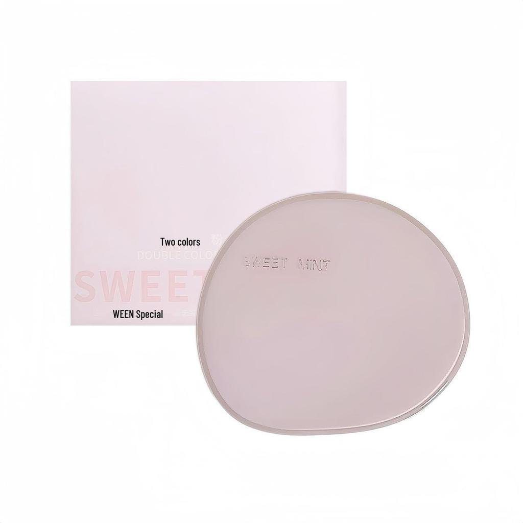 Двухцветная фиксирующая пудра SweetMint: Стойкий, Полупрозрачный, Осветляющий, Натуральный финиш, с контролем жирности и портативным дизайном.