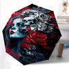 1pc Day of the Dead Pattern Automatic, 8 Iron Frames, High-Value Folding Umbrella, Suitable for Office, Travel and Outdoor Adventure.N028