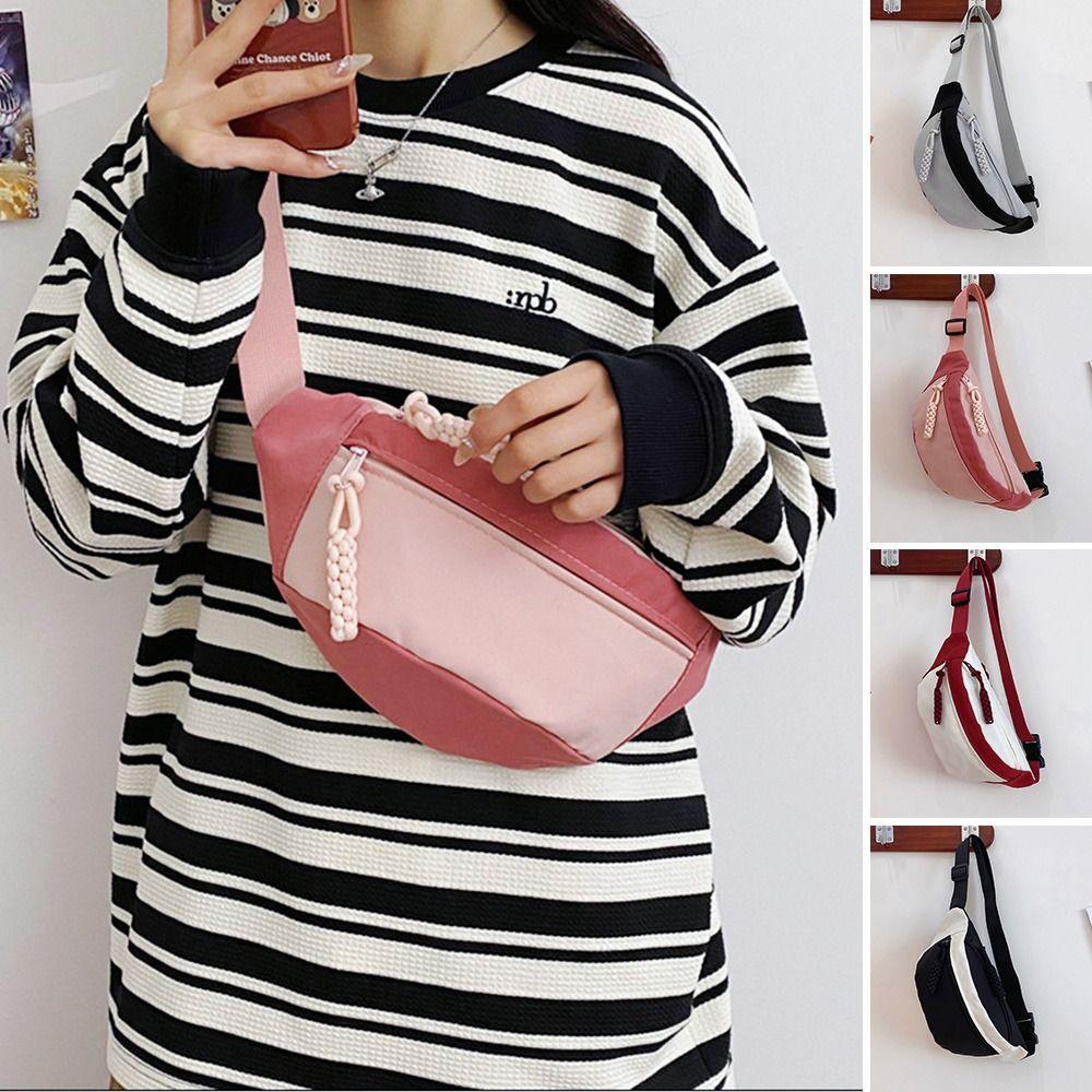 Casual Match Colors Women's Chest Bag Large Capacity Multi Functional Crossbody Bag Oxford Cloth Leisure Shoulder Bag Outdoor
