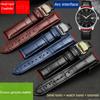Genuine Leather Watch Band Arc Interface Male Watch Strap Butterfly Clasp for Rossini Jaeger-LeCoultre 18mm 20mm 22mm