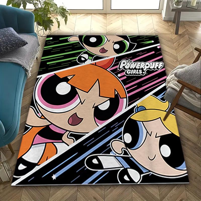 1Pc The Powerpuff Girls Printed rectangle carpet, home door mat, outdoor travel protection carpet A13