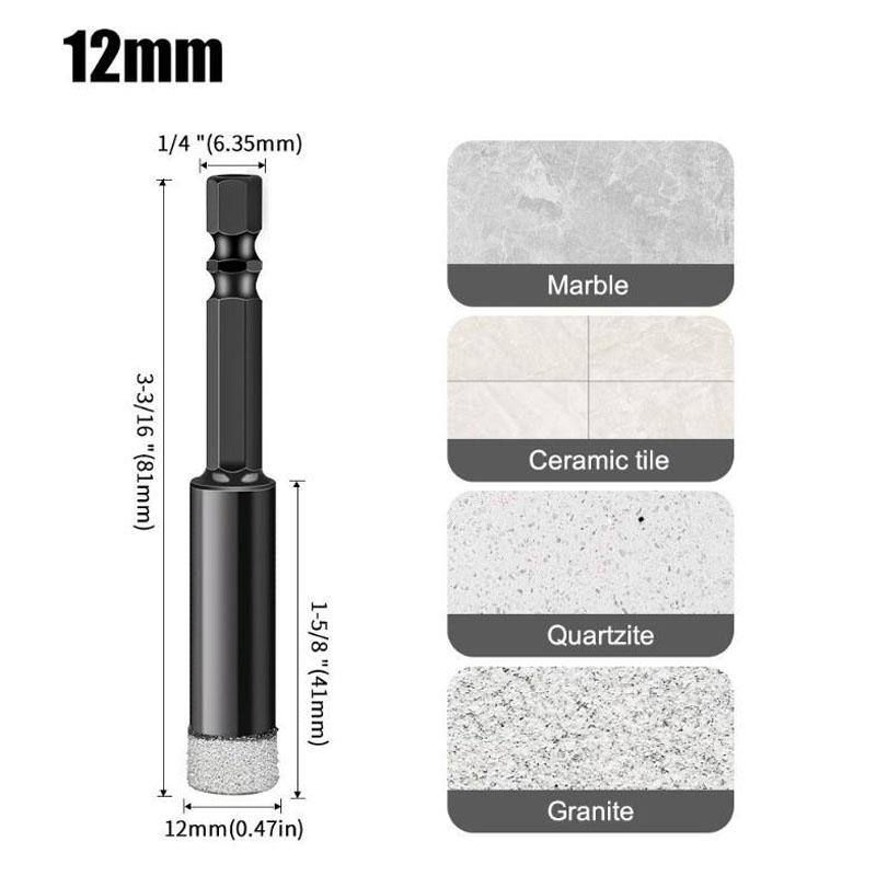 Алмазное сверло с шестигранным хвостовиком, сухое вакуумное сверление, наборы коронок, алмазное сверло для угловой шлифовальной машины, резак для плитки, кольцевая пила, инструменты