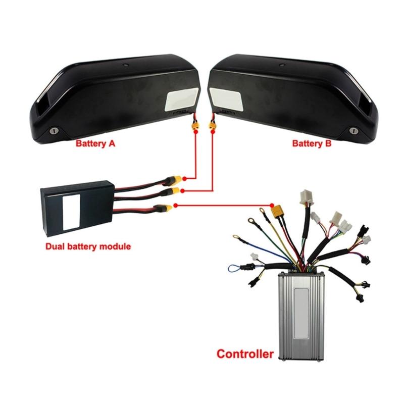 Электрический модуль параллельного подключения двойной батареи Преобразователь разряда батареи для электровелосипеда Двойной аккумуляторный блок Переключатели Балансир