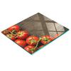 Glass Kitchen Chopping Board with Tomatoes On Wood Graphic 60x52 Cm