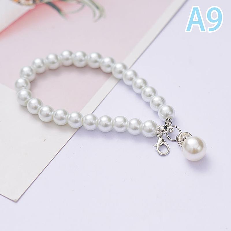 Simulated Pearl Key Chain For Aorpods Bag Pendant Wrist Beaded Key Holder For Women Mobile Phone Diy Accessories