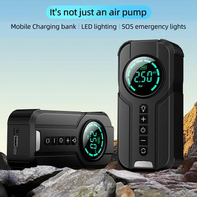 Беспроводной автомобильный воздушный насос Power Bank 2 в 1 портативный воздушный компрессор автоматический надувной насос для шин электрического мотоцикла
