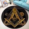 Masonic Round Carpet Freemasonry Non-slip Rug Freemason Living Room Large  All Seeing Eye S Tea Table or Chair Mat