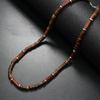 Vintage Bohemian Summer Jewelry Ethnic Style Jewelry Brown Coconut Shell Wood Beads Natural Stone Necklace Men's Jewelry