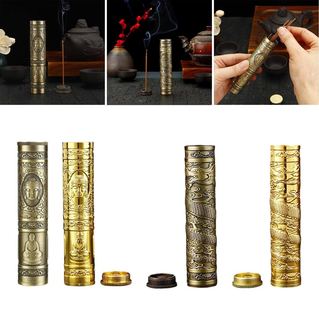 Stick Holder, Box, Tubes, Zinc Alloy Container with Lid, Portable for Fragrance Enthusiasts,