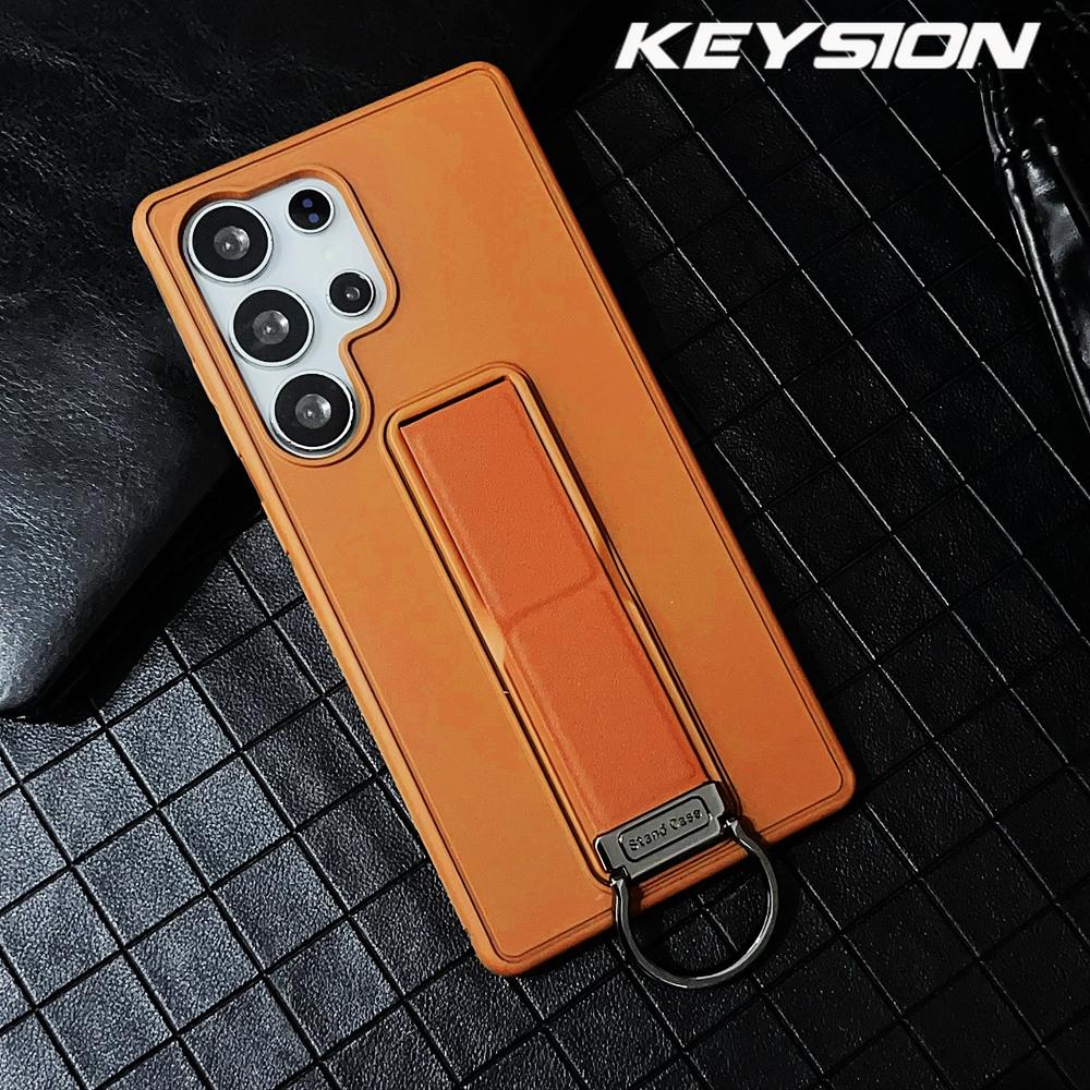 KEYSION Ударопрочный бронированный чехол для Samsung S26 Ultra 5G Мягкий силикон+ПК Складная подставка Задняя крышка телефона для Galaxy S26+ Plus